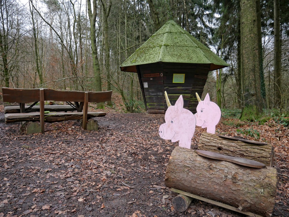 Die beiden Schweinhörner begrüßten uns beim Eintritt in den Wunderwald.